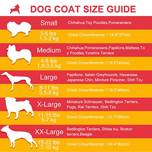 Dog Winter Coat Dog Jacket for Small Medium Dogs Cold Weather Coats Dog Snowsuit with D-Rings and Dog Leash Reflective Dog Cat Clothes Vest Waterproof Windproof Warm Pet Dog Puffer Jacket Coats Red L