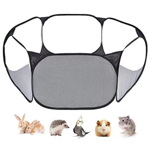 lairies small animals tent, breathable transparent pet playpen pop up playpen open outdoor/indoor exercise fence, portable yard fence for guinea pig, rabbit, hamster, chinchillas and hedgehogs