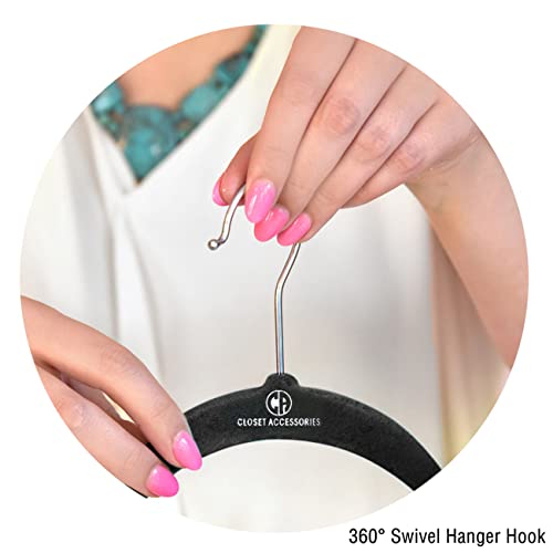 Velvet Hangers, Sturdy and Space Saving Hanger. Black 50 Pack