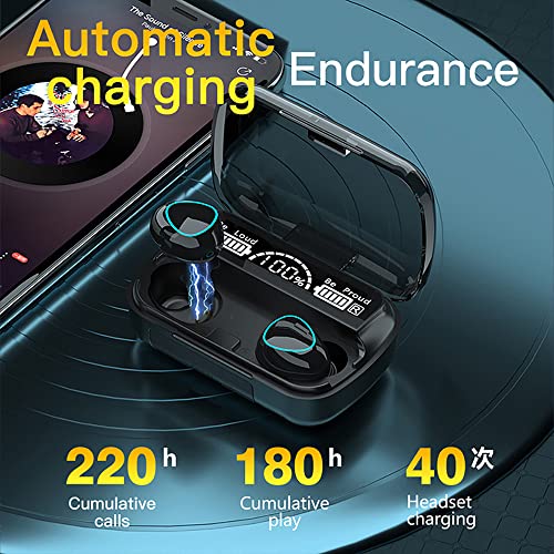 NGNIUS TECH. Wireless Earbuds Bluetooth Headphones with Charging Case, Noise Cancelling, 5.1 Earbuds, 3D Touch Control, Siri Voice Assistant, LED Display, IPX7 Waterproof & Sweatproof, M10