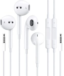 2 pack wired apple earbuds/headphones/earphones [ mfi certified] with mic, volume control compatible with iphone,ipad,ipod,computer,mp3/4,android most 3.5mm audio devices