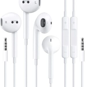 2 Pack Wired Apple Earbuds/Headphones/Earphones [ MFi Certified] with Mic, Volume Control Compatible with iPhone,iPad,iPod,Computer,MP3/4,Android Most 3.5mm Audio Devices