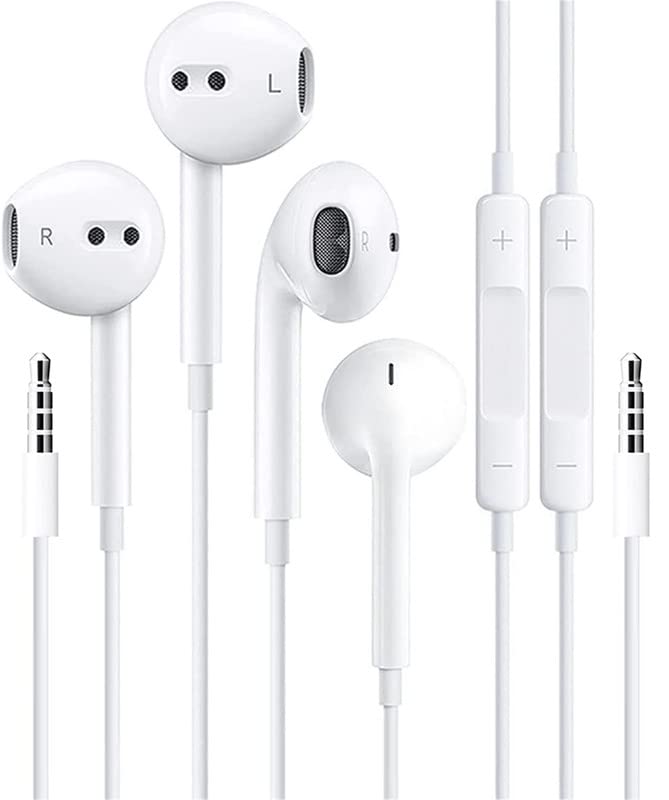 2 Pack Wired Apple Earbuds/Headphones/Earphones [ MFi Certified] with Mic, Volume Control Compatible with iPhone,iPad,iPod,Computer,MP3/4,Android Most 3.5mm Audio Devices