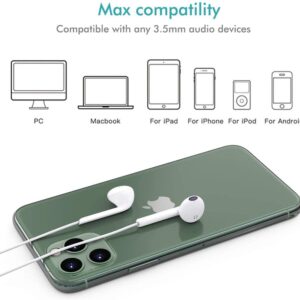 2 Pack Wired Apple Earbuds/Headphones/Earphones [ MFi Certified] with Mic, Volume Control Compatible with iPhone,iPad,iPod,Computer,MP3/4,Android Most 3.5mm Audio Devices