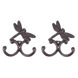 HANABASS 2pcs Decorative Unique Back Metal Rustic Wall Animal Vintage Pattern Towel Storage Shape Bathroom Over Shop Door Hanger, Bathroom, Kitchen, Bedroom, Cubicle, Shower Rack Bags Coat