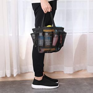 WskLinft Shower Caddy Strong Load-Bearing Quick Dry Thickened Beach Bag Mesh Shower Caddy with 8 Pockets Household Products Black