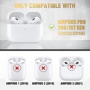 Valkit Compatible Airpods Pro 2nd/1st Generation Case Cover with Lock, Military AirPod Pro 2 Case with Keychain & Lanyard Cool Shockproof Protective Case for AirPod Pro 2nd/1st Gen(2023/2022/2019)
