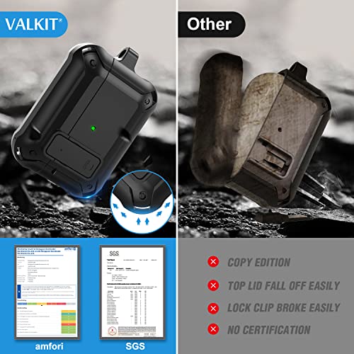 Valkit Compatible Airpods Pro 2nd/1st Generation Case Cover with Lock, Military AirPod Pro 2 Case with Keychain & Lanyard Cool Shockproof Protective Case for AirPod Pro 2nd/1st Gen(2023/2022/2019)