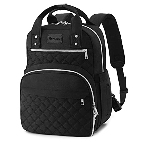 Wesugeyo Insulated Lunch Backpack Bag for Women Men, Multi Compartment Lunch Backpack Reusable Adults Lunch Cooler Box with Side Pockets Concealed Shoulder Strap for Picnic Work Camping Hiking (Black)