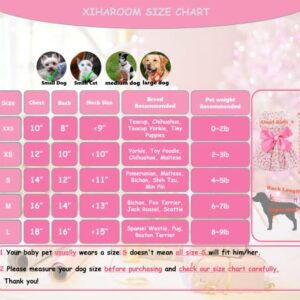 Petroom 2 Pieces Small Dog Dresses,Cute Princess Floral Skirt Cat Apparel Female for Yorkie(Pink & Rose red S)