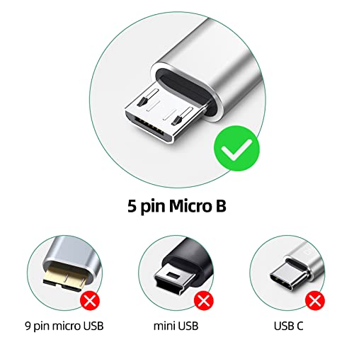 DteeDck USB C to Micro USB Cable 1ft, Micro USB to USB Type C Adapter Cable Braided Male to Male Adapter USB-C USBC to Micro USB Cord 30.5CM for Charging Data Transmission