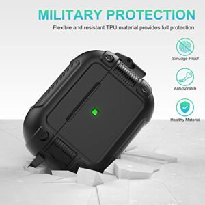 Valkit Compatible Airpods Pro 2 Case Cover with Lock, Military Rugged AirPod Pro 2nd Generation Shockproof Case for Men Women Hard iPod Pro 2 Protective Skin with Keychain for Airpods Pro 2nd Gen