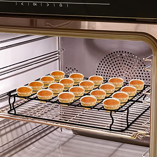Hiceeden 20 Holes Ice Cream Cone Stand, Non-Stick Cupcake Cone Baking Rack, Metal Ice Cream Holder Cupcakes Pastry Tray for Baking, Cooling, Displaying, Serving Treats