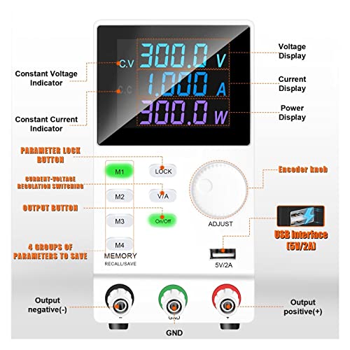 QYTEC Linear Regulator DC Power Supply Lab Programmable Memory Function Adjustable Bench Power Source Voltage Regulator Switch Current Stabilizer Linear Power Supply (Color : White, Power : 30V 10A)