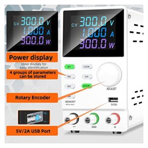 QYTEC Linear Regulator DC Power Supply Lab Programmable Memory Function Adjustable Bench Power Source Voltage Regulator Switch Current Stabilizer Linear Power Supply (Color : White, Power : 30V 10A)