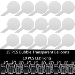 10 PACKS LED Bobo Balloons,Transparent LED Light Up Balloons,Helium Style Glow Bubble Balloons with String Lights for Party Birthday Wedding Festival Decorations (Pink)