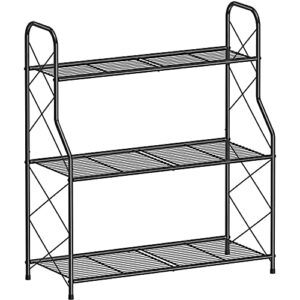 Kufutee 3 Tier Plant Stand Rack Indoor Outdoor Multiple Holder Shelf,Black