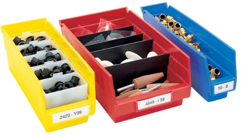 Akro-Mils 30120 Plastic Nesting Shelf Bin Box, (12-Inch x 4-Inch x 4-Inch), Blue, (24-Pack) & 40120 Crosswise Width Plastic Divider for 30120, 30128, 30124 Shelf Bin Storage Bins, Black, (24-Pack)
