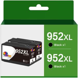 clorisun 952 952xl black ink cartridge combo pack replacement for hp officejet pro 8710 7740 8720 8715 8210 8740 8702 7720 8725 8700 8730 printer ink (2 black, 2pack)