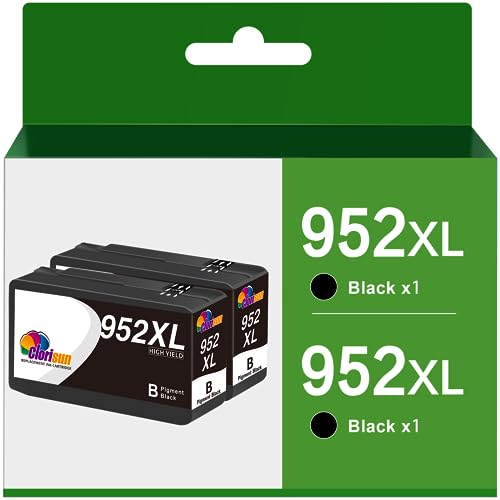 Clorisun 952 952XL Black Ink Cartridge Combo Pack Replacement for HP OfficeJet Pro 8710 7740 8720 8715 8210 8740 8702 7720 8725 8700 8730 Printer Ink (2 Black, 2Pack)