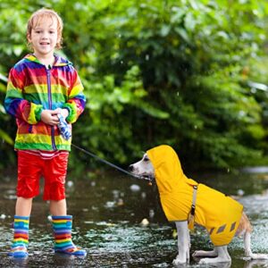 ASENKU Dog Rain Jacket with Reflective Strip Adjustable Belly Strap Lightweight, Four-Leg Design with Hood