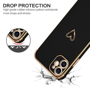 BENTOBEN iPhone 12 Case, iPhone 12 Phone Case, Cute Heart Pattern Slim Fit Soft Flexible Shockproof TPU Bumper Protective Women Girls Boys Men Non-Slip Lightweight Cover for iPhone 12 6.1 Inch, Black