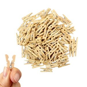 nutjam 100 pack mini clothespins,3.5 x 0.7 mm clothes pins, wooden small clothes clips for photos, clothesline, bag, crafts, art wall, pictures