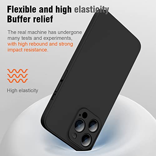 Defender Designed for iPhone 13 Pro Max Case, [Silky and Soft Touch Series] Premium Soft Silicone Full-Body Protective Bumper Case Compatible with Apple iPhone 13 Pro Max - Matte Black