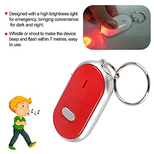Key Locator, Whistle Key Finder Item Locator Key Chain Locator Voice Control Anti lost Device for Phone Key Chain Wallet Luggage(red)