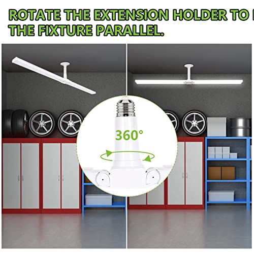 4 Pack 4FT LED Shop Light, Deformable LED Shop Light, E26 Base Easy Installstion Shop Lights Fixture, 6000LM, 50W [250W Equivalent], 5000K Daylight Shop Lights for Garages, Workshops, Basements, ETL