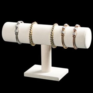 Pangkeep Bracelet Holder,Bracelet Organizer Display Stand,Beige Velvet T-bar Jewelry Display Stand for Selling.