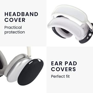 kwmobile Silicone Headband and Ear Pads Cover Set Compatible with Apple Airpods Max - Covers - White/Black