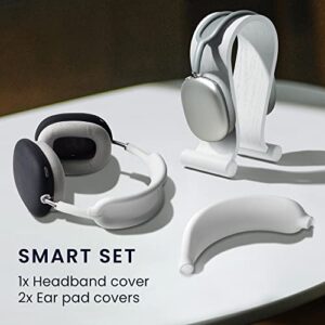 kwmobile Silicone Headband and Ear Pads Cover Set Compatible with Apple Airpods Max - Covers - White/Black