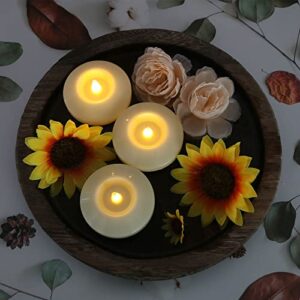 LARDUX12 PCS Artificial Flowers & 12 PCS Floating Candles