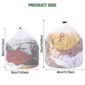 Mesh Wash Bags Laundry Bags, Mesh Laundry Bag, Travel Laundry Bags, College Laundry Bag, Drawstring Design Wash Bags for Blouse, Baby Clothes, Underwear, Dirty Clothes Package(30x40/40x50cm)