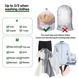 Mesh Wash Bags Laundry Bags, Mesh Laundry Bag, Travel Laundry Bags, College Laundry Bag, Drawstring Design Wash Bags for Blouse, Baby Clothes, Underwear, Dirty Clothes Package(30x40/40x50cm)