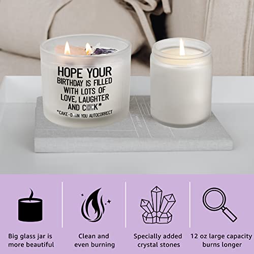 Funny Birthday Gifts for Her Wife, Romantic Gift for Girlfriend Fiancee Gag 12oz Big Candle