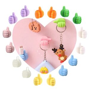 pfcke 16 pieces silicone thumb wall hook thumb wall thumb wall hooks for hanging hooks for hanging multifunctional nails-free utility silicone hooks for hanging kitchen bathroom home office 8 colors