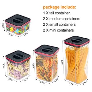 veluebay Airtight Food Storage Containers, 7 Pcs Plastic Food Containers with Lids airtight, Cereal containers storage, Flour and Sugar Containers With Labels, Marker.