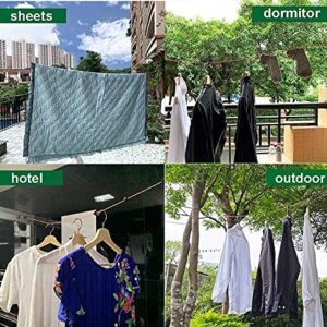 Retractable Camping Clothesline, Adjustable Travel Laundry Rope, Heavy Duty Washing Line with 20 Clothespins & 10 Stoppers for Indoor/Outdoor, Camping, Travel, Courtyard, 26ft, 2Pack