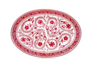 sonemone 14 inch red serving platter large oval serving plate tray for entertaining thanksgiving christmas party, microwave & dishwasher safe