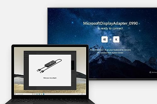 Microsoft 4k Wireless Display Adapter - Black. Compatible with 4K TVs