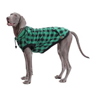 pawz road dog coat plaid dog sweater british style dog vest windproof dog jacket dog winter clothes for small medium large dogs from size s to 3xlarge-green plaid s