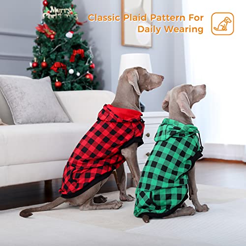 PAWZ Road Dog Coat Plaid Dog Sweater British Style Dog Vest Windproof Dog Jacket Dog Winter Clothes for Small Medium Large Dogs from Size S to 3XLarge-Green Plaid S