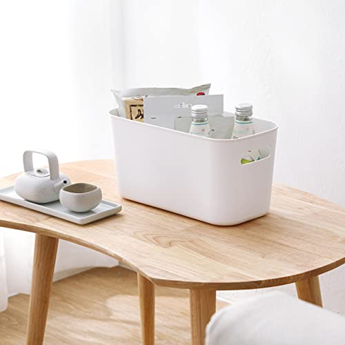 Cabilock Storage Container Basket Bin Handles with Stackable for Shower Pantry Sasket Clo Storage Baskets Shelves Size Sundries White L Table Crates Desktop Bathroom Kitchen Bag Toiletry