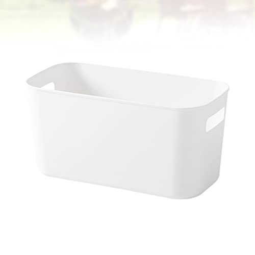 Cabilock Storage Container Basket Bin Handles with Stackable for Shower Pantry Sasket Clo Storage Baskets Shelves Size Sundries White L Table Crates Desktop Bathroom Kitchen Bag Toiletry