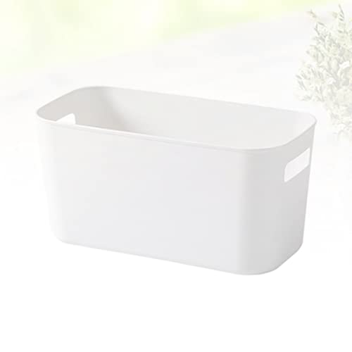 Cabilock Storage Container Basket Bin Handles with Stackable for Shower Pantry Sasket Clo Storage Baskets Shelves Size Sundries White L Table Crates Desktop Bathroom Kitchen Bag Toiletry