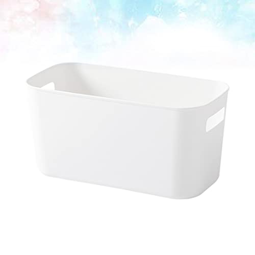 Cabilock Storage Container Basket Bin Handles with Stackable for Shower Pantry Sasket Clo Storage Baskets Shelves Size Sundries White L Table Crates Desktop Bathroom Kitchen Bag Toiletry