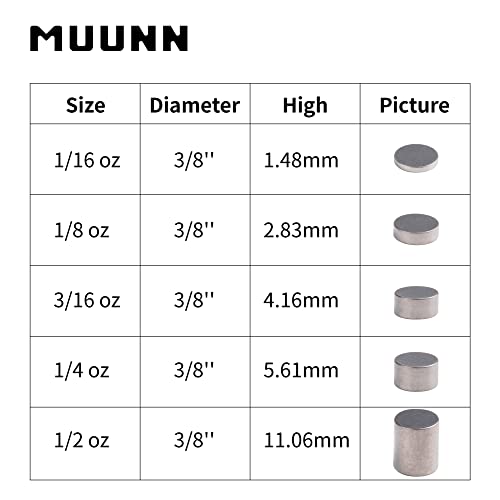 MUUNN 3.25oz Cylindrical Tungsten Weights for Pinewood Cars Derby, Make The Faster Pine Derby Car,4 Different Sizes of Cylinders to Speed Up Your Car