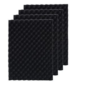 afacygn 4 pack aquarium filter media bio sponge pad 16 x 12 x 1 inch, fish pond foam filter 20/30/40 ppi (black 30ppi 4pack)